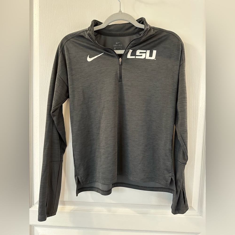 Nike Dri-fit LSU marled black quarter zip